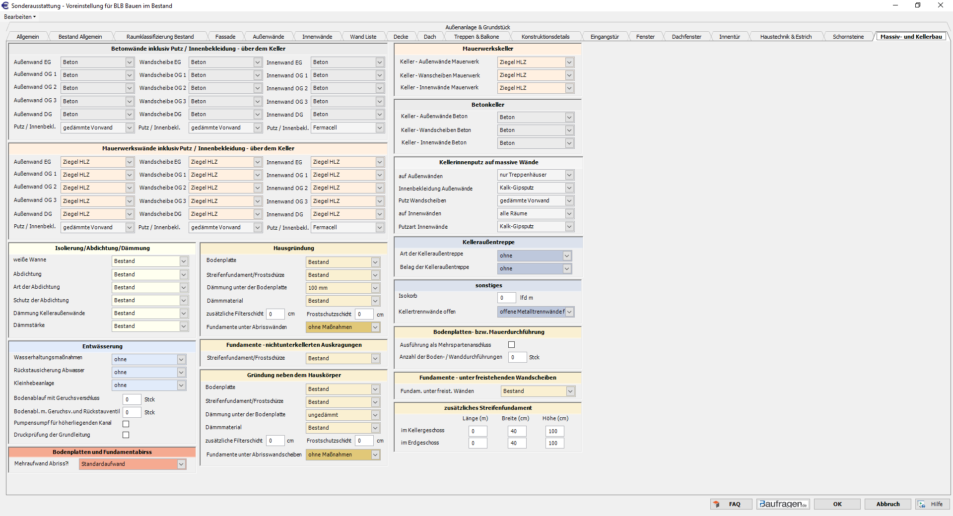 Register Massiv- und Kellerbau