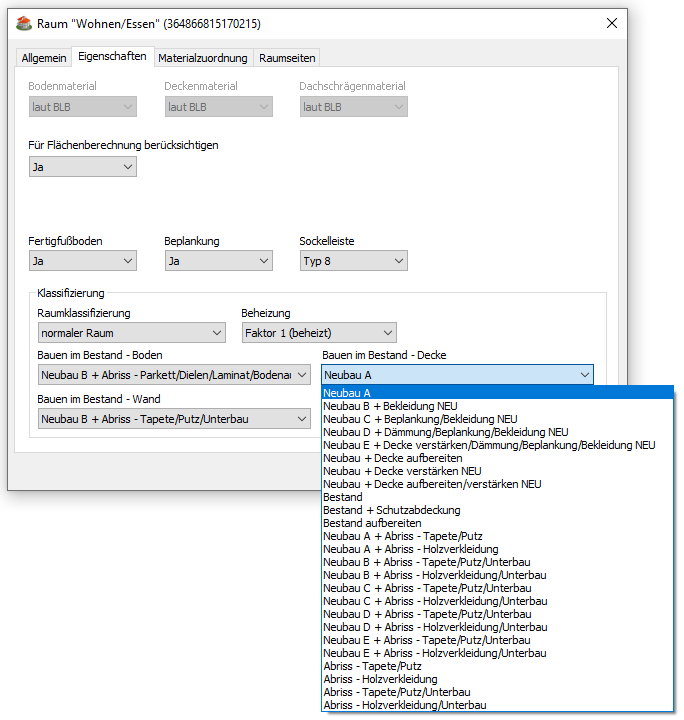 Raumklassifizierung_Deckenfläche