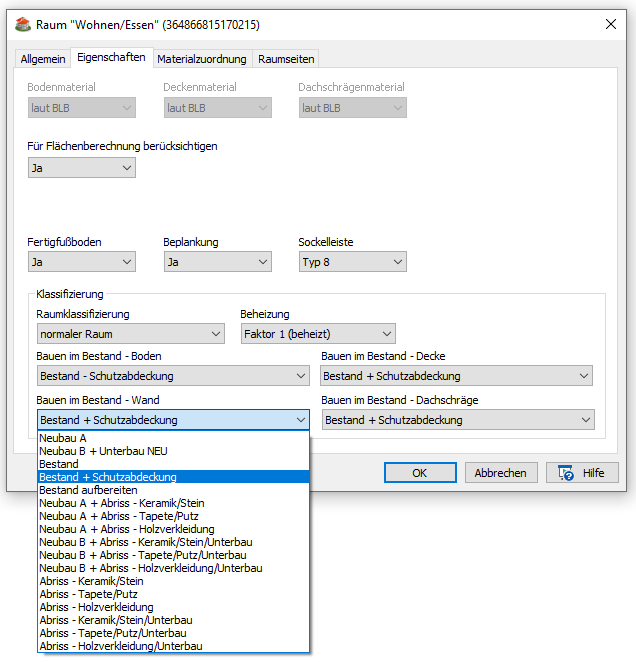 Schutzabdeckung Wandfläche