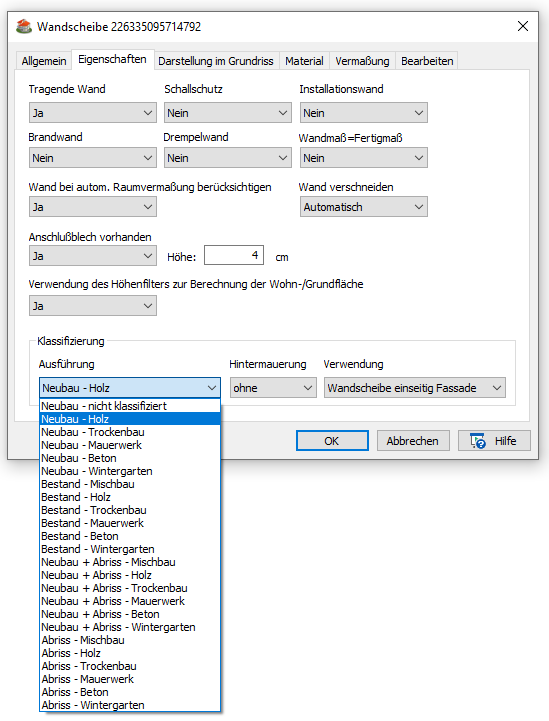 Wandscheibe_Klassifizierung